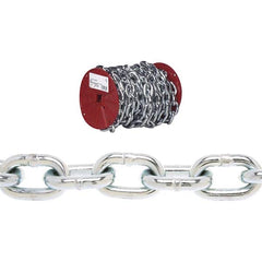 Campbell - Welded Chain; Chain Grade: 30 ; Trade Size: 3/16 ; Finish/Coating: Zinc Plated ; Type: Proofcoil ; Length (Feet): 100 - Exact Industrial Supply