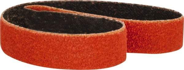 Norton - 1/2" Wide x 12" OAL, 80 Grit, Ceramic Abrasive Belt - Ceramic, Medium, Coated, Y Weighted Cloth Backing, Series R980 - A1 Tooling