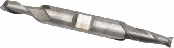 Niagara Cutter - 1/4", 5/8" LOC, 3/8" Shank Diam, 3-3/8" OAL, 2 Flute, Solid Carbide Square End Mill - Double End, Uncoated, Spiral Flute, 30° Helix, Centercutting, Right Hand Cut, Right Hand Flute, Series CD230 - A1 Tooling