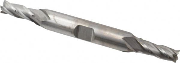 Niagara Cutter - 1/4", 5/8" LOC, 3/8" Shank Diam, 3-3/8" OAL, 4 Flute, Solid Carbide Square End Mill - Double End, Uncoated, Spiral Flute, 30° Helix, Centercutting, Right Hand Cut, Right Hand Flute, Series CD430 - A1 Tooling