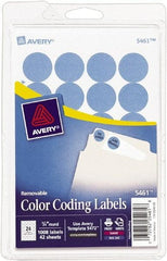 AVERY - 3/4" Wide x 3/4" Long, Light Blue Paper Color Coding Labels - For Laser/Inkjet Printers - A1 Tooling