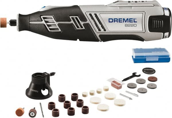 Dremel - Electric Grinder Kits Tool Type: Cordless Variable Speed Rotary Tool Includes: Multi-Purpose Cutting Attachment; (28) Accessories; Micro-Case; Wrench - A1 Tooling