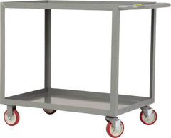 Little Giant - 1,200 Lb Capacity, 24" Wide x 36" Long x 35" High Service Cart - 2 Shelf, Steel, 2 Rigid/2 Swivel Casters - A1 Tooling