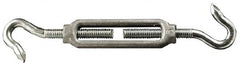 Made in USA - 52 Lb Load Limit, #12 Thread Diam, 1-13/16" Take Up, Aluminum Hook & Hook Turnbuckle - 2-9/16" Body Length, 3/16" Neck Length, 4-1/2" Closed Length - A1 Tooling