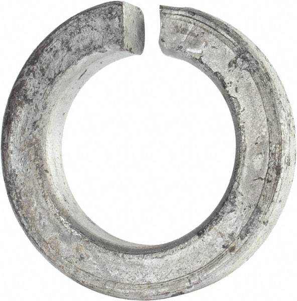 Value Collection - 1-1/2", 1.524" ID, 3/8" Thick Split Lock Washer - Grade 8 Spring Steel, Hot Dipped Galvanized Finish, 1.524" Min ID, 1.554" Max ID, 2.419" Max OD - A1 Tooling