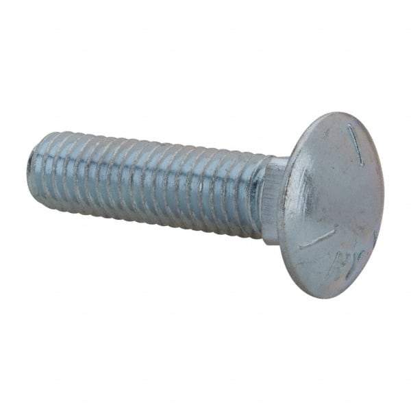 Value Collection - 7/16-14 UNC 1-3/4" Length Under Head, Standard Square Neck, Carriage Bolt - Grade 5 Steel, Zinc-Plated Finish - A1 Tooling