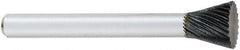 OSG - 3/8" Cut Diam, 1/4" Shank Diam, Inverted Cone Head Fluted Cut Burr - Carbide, Flat End, 3/8" LOC, 2" OAL - A1 Tooling