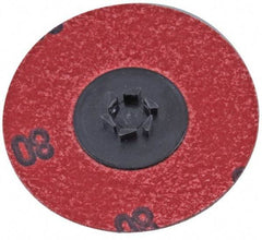 Standard Abrasives - 2" Disc Diam, 240 Grit, Aluminum Oxide Quick Change Disc - Type P Attaching System, Coated, Red, Very Fine Grade, 25,000 RPM - A1 Tooling