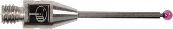 Renishaw - 0.02 Inch Ball Diameter, Carbide Stem, M2 Thread, Ruby Point Ball Tip CMM Stylus - 0.28 Inch Working Length, 0.012 Inch Stem Diameter, 0.79 Inch Overall Length - A1 Tooling