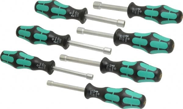 Wera - 7 Piece 3/16 to 1/2" Nutdriver Set - Hollow Shaft, Ergonomic Handle - A1 Tooling