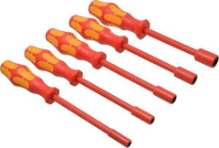 Wera - 5 Piece 7/32 to 1/2" Insulated Nutdriver Set - Solid Shaft, Ergonomic Handle - A1 Tooling