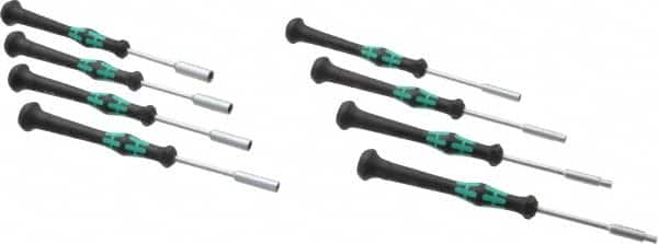 Wera - 8 Piece 2.5 to 6mm Electronic Nutdriver Set - Solid Shaft, Ergonomic Handle - A1 Tooling