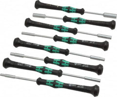 Wera - 8 Piece 3/32 to 1/4" Electronic Nutdriver Set - Solid Shaft, Ergonomic Handle - A1 Tooling