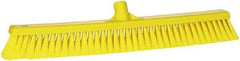 Vikan - 24" Fine Particle Synthetic Push Broom - 2" Bristle Length, Plastic Block, European Threaded Handle Connection - A1 Tooling