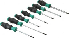 Wera - 7 Piece Phillips & Slotted Screwdriver Set - Blade Sizes: Width Metric 4, 4.5, 6.5 & 9, Bit Sizes: Philips #1 to #2, Metric Length mm: #1 x 80mm, #2 x 100mm, 4mm x 100mm, 4mm x 125mm, 4.5 x 100mm, 6.5mm x 125mm & 9mm x 150mm - A1 Tooling