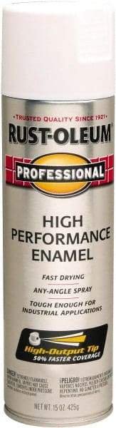 Rust-Oleum - White, Semi Gloss, Rust Proof Enamel Spray Paint - 14 Sq Ft per Can, 15 oz Container, Use on Multipurpose - A1 Tooling