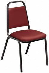 NPS - Vinyl Burgundy Stacking Chair - Black Frame, 17-1/4 Inch Wide x 20 Inch Deep x 33 Inch High - A1 Tooling