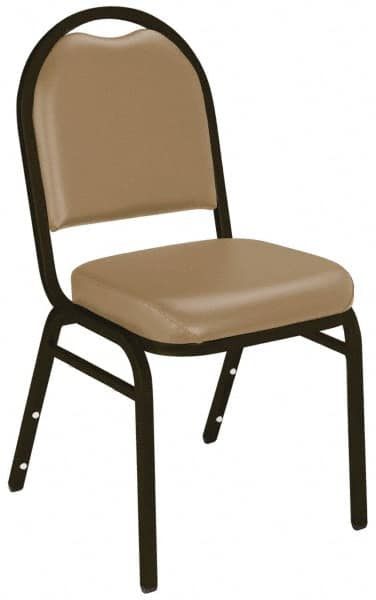 NPS - Vinyl Beige Stacking Chair - Mocha Frame, 17 Inch Wide x 21 Inch Deep x 34 Inch High - A1 Tooling