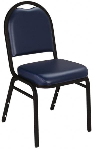 NPS - Vinyl Blue Stacking Chair - Black Frame, 17 Inch Wide x 21 Inch Deep x 34 Inch High - A1 Tooling