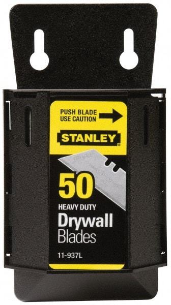 Stanley - 50 Piece Carbon Steel Drywall Utility Blade - 59mm OAL, 0.024" Blade Thickness - A1 Tooling