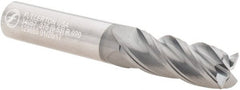 Made in USA - 3/8" Diam 4 Flute Solid Carbide 0.02" Corner Radius End Mill - Exact Industrial Supply