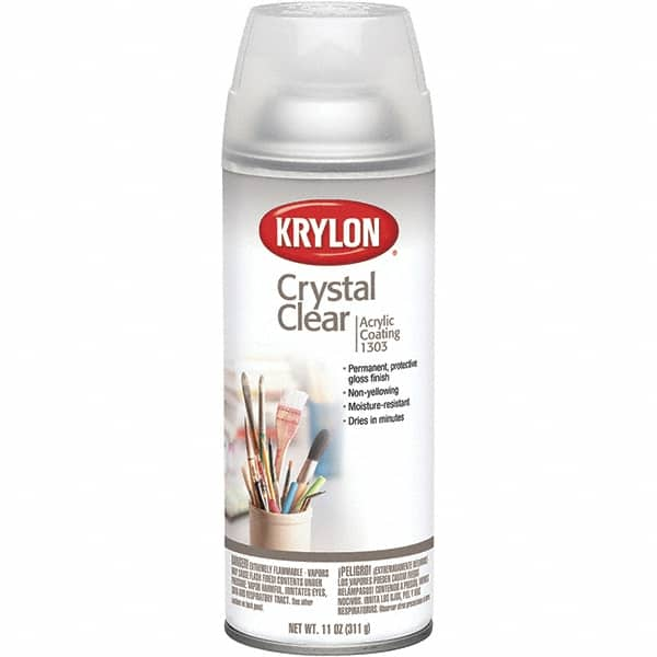 Krylon - Crystal Clear, Gloss, Acrylic Coating Spray Paint - 15 to 20 Sq Ft per Can, 11 oz Container - A1 Tooling