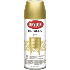 Krylon - Gold, Metallic, Aerosol Spray Paint - 15 to 20 Sq Ft per Can, 12 oz Container - A1 Tooling