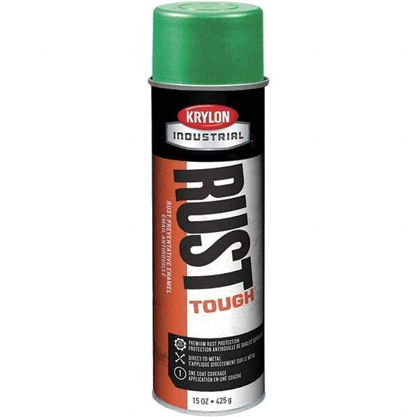 Krylon - Bright Green, 15 oz Net Fill, High Gloss, Enamel Spray Paint - 30 to 35 Sq Ft per Can, 20 oz Container - A1 Tooling