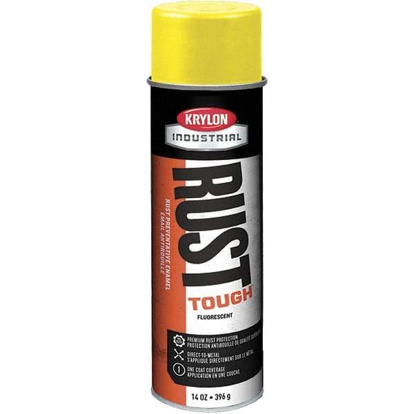 Krylon - Yellow, 15 oz Net Fill, Fluorescent, Acrylic Enamel Spray Paint - 15 to 20 Sq Ft per Can, 20 oz Container - A1 Tooling