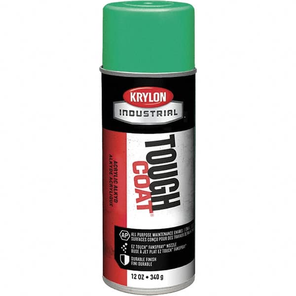 Krylon - OSHA Green, 12 oz Net Fill, High Gloss, Enamel Spray Paint - 20 to 25 Sq Ft per Can, 16 oz Container, Use on Conduits, Ducts, Electrical Equipment, Machinery, Metal, Motors, Pipelines & Marking Areas, Railings, Steel Bars, Tool Boxes, Tools - A1 Tooling