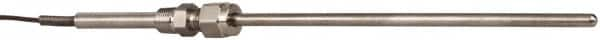 Thermo Electric - 0 to 1600°F, J Pipe Fitting, Thermocouple Probe - 3 Ft. Cable Length, Stripped Ends, 9 Sec Response Time - A1 Tooling