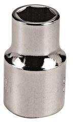 Proto - 1/4" Drive, Deep Hand Socket - 6 Points, 1-63/64" OAL, Chrome Vanadium, Chrome Finish - A1 Tooling