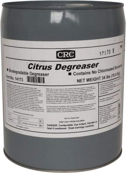 CRC - 5 Gal Bucket Cleaner/Degreaser - Liquid, Citrus & Petroleum Distillate, Citrus - A1 Tooling