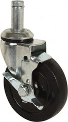 Value Collection - 5" Diam x 1-1/4" Wide x 6-15/32" OAH Stem Mount Swivel Caster with Brake - A1 Tooling