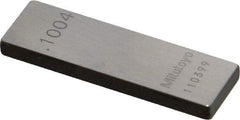 Mitutoyo - 0.1004" Rectangular Steel Gage Block - Accuracy Grade 0, Includes Certificate of Inspection - A1 Tooling