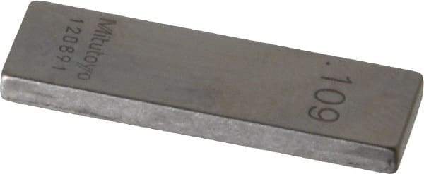 Mitutoyo - 0.109" Rectangular Steel Gage Block - Accuracy Grade 0, Includes Certificate of Inspection - A1 Tooling