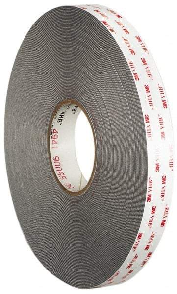 3M - 3/4" x 36 Yd Acrylic Adhesive Double Sided Tape - 45 mil Thick, Gray, Acrylic Foam Liner, Continuous Roll, Series 4941 - A1 Tooling