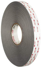 3M - 1/2" x 36 Yd Acrylic Adhesive Double Sided Tape - 45 mil Thick, Gray, Acrylic Foam Liner, Continuous Roll, Series 4941 - A1 Tooling