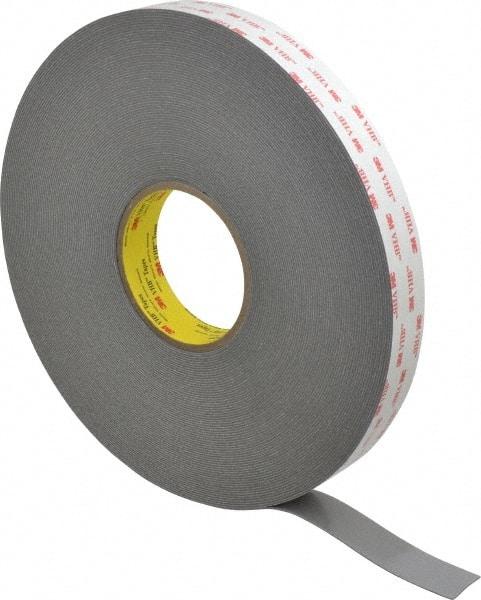 3M - 1" x 36 Yd Acrylic Adhesive Double Sided Tape - 45 mil Thick, Gray, Acrylic Foam Liner, Continuous Roll, Series 4941 - A1 Tooling