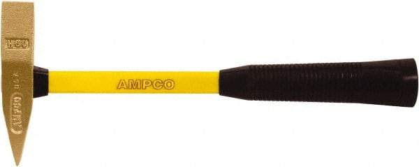 Ampco - 1-1/2 Lb Head Scaling Hammer - 14" Long, 1-1/8" Face Diam, Fiberglass Handle - A1 Tooling