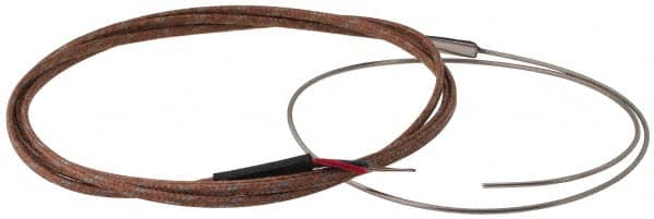 Thermo Electric - 0 to 750°F, T Flexible, Thermocouple Probe - 3 Ft. Cable Length, Stripped Ends, 12 Inch Probe Sheath Length, 3 Sec Response Time - A1 Tooling