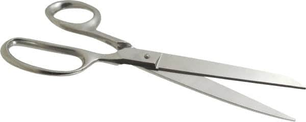 Heritage Cutlery - 4-1/4" LOC, 9" OAL Stainless Steel Standard Shears - Right Hand, Stainless Steel Straight Handle, For Poultry Processing - A1 Tooling