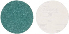 3M - 5" Diam, 36 Grit Aluminum Oxide Adhesive PSA Disc - Very Coarse Grade, Green, E Weighted Backing, Flexible, Use with Random Orbital Sanders - A1 Tooling