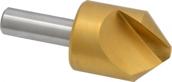 Melin Tool - 1-1/4" Head Diam, 1/2" Shank Diam, 1 Flute 90° Cobalt Countersink - Exact Industrial Supply