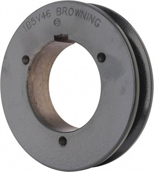 Browning - 1 Groove, 5/8 to 2-1/4 Bore Diam, 4.88" Outside Diam, QD Bushed V Belt Sheave - 4.7 5V Diam Belt Pitch - A1 Tooling