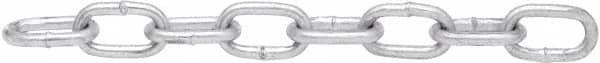 Peerless Chain - #4/0 Welded Passing Link Chain - 600 Lb Capacity, Cut to Length, Steel, Zinc Plated Finish - A1 Tooling