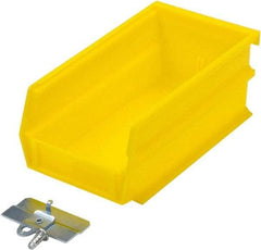 Triton - 7-3/8" Deep, Yellow Polypropylene Hopper Stacking Bin - 3" High x 4-1/8" Wide x 7-3/8" Long - A1 Tooling