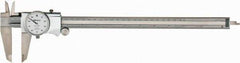 Mitutoyo - 0mm to 12" Range, 0.001" Graduation, 0.1" per Revolution, Dial Caliper - White Face, 2-1/2" Jaw Length, Accurate to 0.0020" - A1 Tooling