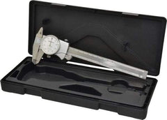 Mitutoyo - 0mm to 6" Range, 0.001" Graduation, 0.1" per Revolution, Dial Caliper - White Face, 1-9/16" Jaw Length, Accurate to 0.0010" - A1 Tooling