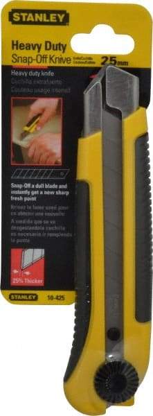 Stanley - Snap Utility Knife - 5-7/16" Blade, Yellow & Black ABS/Rubber Handle, 1 Blade Included - A1 Tooling